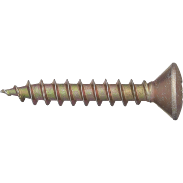 Hardened oval head wood screw, partially threaded