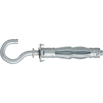 Hollow wall anchor with open hook