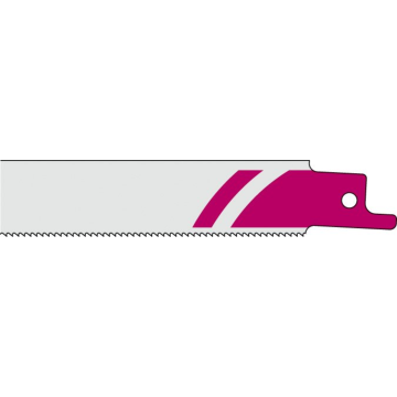 Sabre saw blade for wood and metal with universal handle