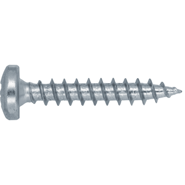 Hardened wood screw with full thread thread INOX